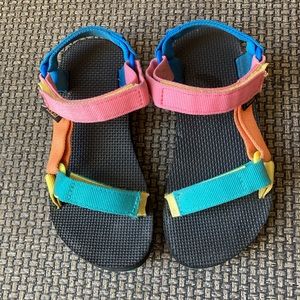 Teva Pink and Blue Outdoor Sandals with Adjustable Straps